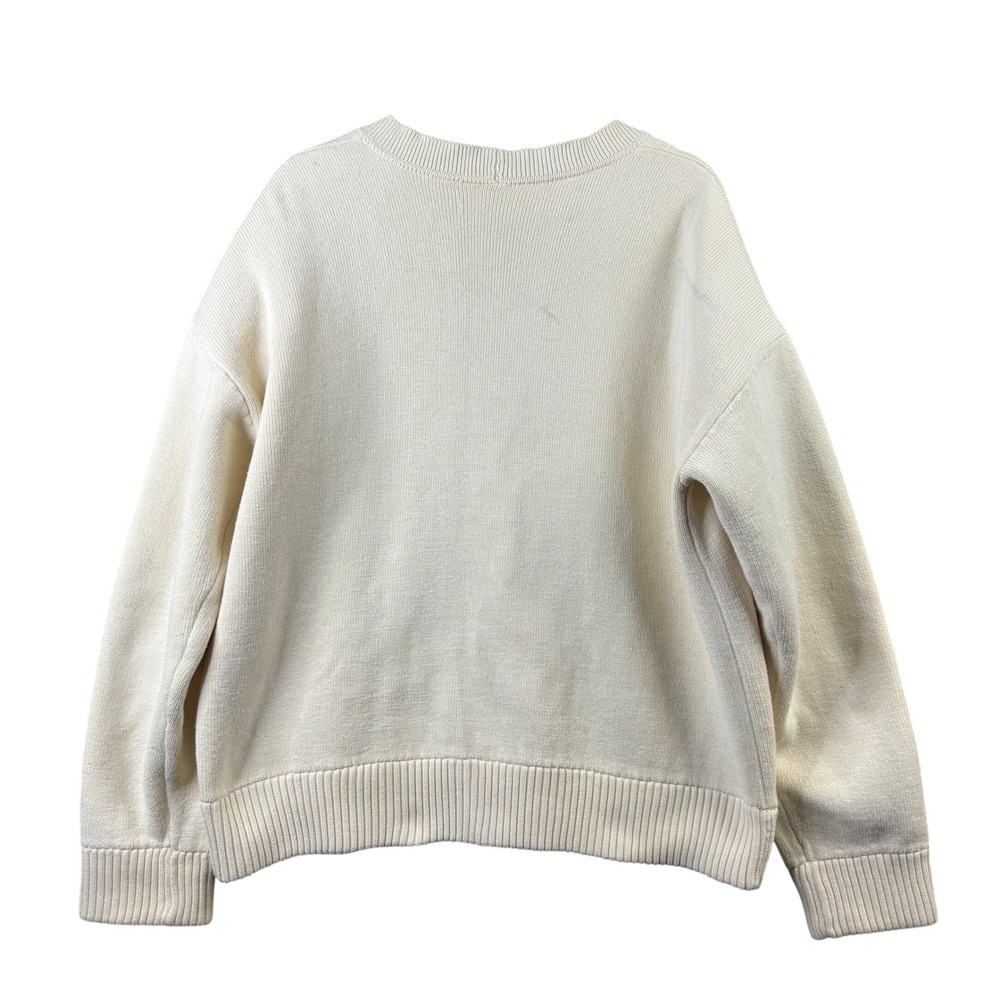 Armarium Ivan Knitted Cardigan Cream Cotton Blend Long Sleeve V-Neck Large View 3